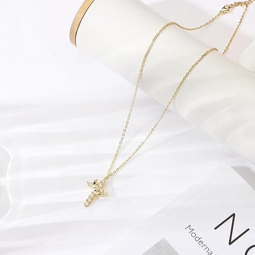 SENHOWII Crown Cross Necklace for Women-Exquisite Christian Necklace-cross necklace for women-Symbol of Devotion, Ideal Faith-Inspired Jewelry Gift for Every Occasion - gold thumbnail 6