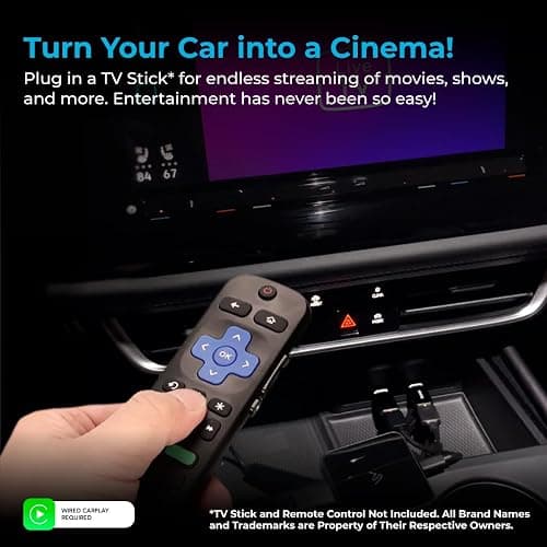 CarPlay TV Adapter - Convert Any Wired CarPlay to Wireless CarPlay - Plug in a TV Stick to Stream Netflix, YouTube, and More Right from Your car’s infotainment Screen thumbnail 2