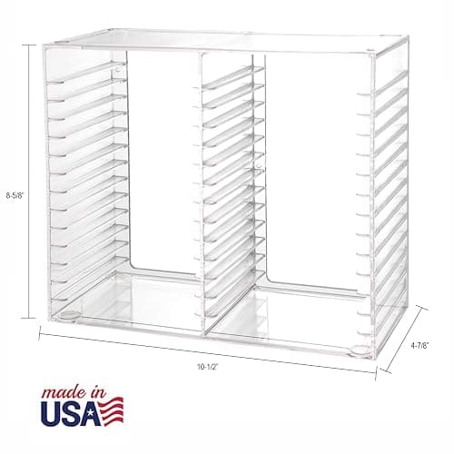 STORi Stackable Clear Plastic CD Organizer with Rubber Feet | Rectangular Jewel Cases Holder Perfect for Theatre Room | Holds up to 30 CD Cases | Made in USA thumbnail 5