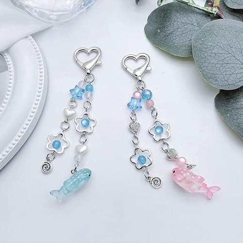 AGEN KGEN Aesthetic Y2K keychains Cute Butterfly Star Strawberry Bear Guitar Keychains Charms for Women Bag Purse Gifts thumbnail 6
