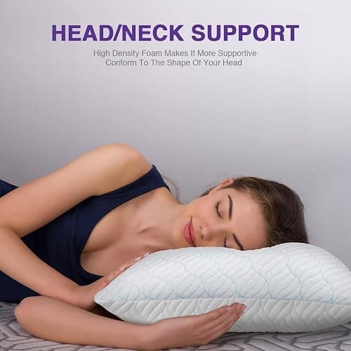WISHSMILE Cooling Pillows Queen Size Set of 2, Memory Foam Pillows with Zipper, Adjustable Firmness for Sleeping Cool Cold Pillow to Hot, Side, Back and Stomach Sleepers, 2 Pack, 20x30 thumbnail 3
