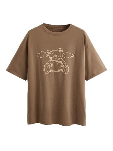 SOLY HUX Women's Graphic Tees Cute Print Short Sleeve Tee Preppy Clothes Casual Vintage Summer Oversized T Shirt Top - Image 1