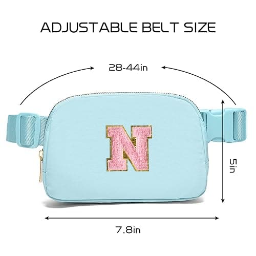 Gitus Gifts for 7 8 9 10 11 Year Old Girls Belt Bag Fanny Pack Crossbody Bags with Initial Letter Patch Birthday Gifts for Daughter Sister Friends Teen girls (Icing Blue-N) thumbnail 3