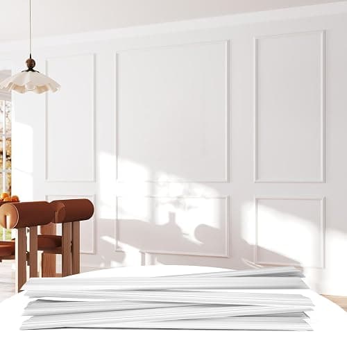 JSIWOTH Peel and Stick Wall Molding Kit Set of 6 Frames, Premade Wainscoting Panels for Interior Wall Decor, Molding Trim for Living Room Bedroom Corridor Home Accent Walls Panel thumbnail 9