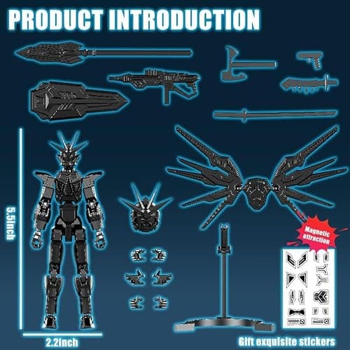 T13 Action Figure 2-Pack Set, Titan 13 Robot 3D Printed Already Assembled Collectible Toy with Dummy 13 Figure for 6 7 8 9 10 11 12 Years old Kids Gift, Titan13 & T-13 Model Kit for Kids & Adults thumbnail 2