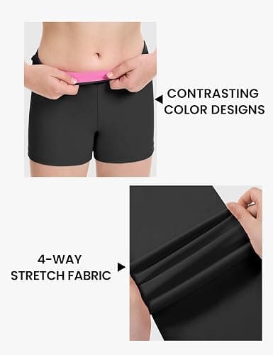 HASMES 3 Pack Girls Athletic Shorts Biker Dance Gymnastics Spandex Yoga Running Shorts for Kids 5-14 Years thumbnail 7