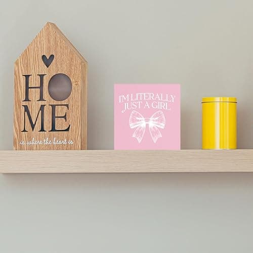 iRudyard Pink Bow Coquette Room Decor,Wooden Box Sign Desk Decor,Cute Preppy Stuff,Girly Wall Desk Shelf Tabletop Decoration thumbnail 6