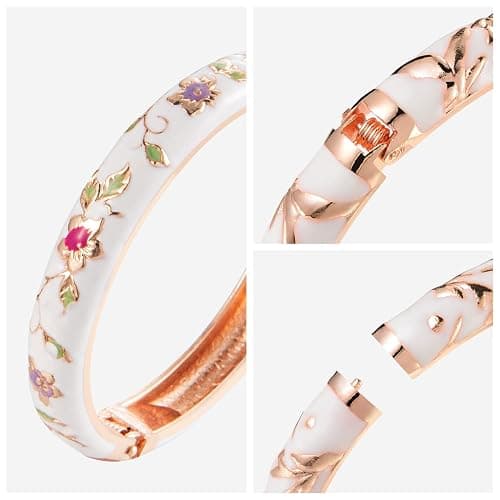 UJOY Vintage Bracelet Colorful Cloisonne Women Hinged Bangles Enameled Bracelets Jewelry Gifts 55A82 thumbnail 4