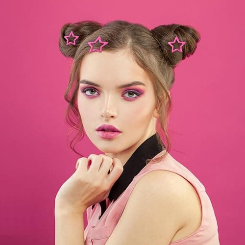 Paderison Hair Clip, 10Pcs Star Hair Clips Y2K Accessories for Girls, Cute Metal Hair Barrettes, Kawaii Hair Accessories for Women, Non Slip Rave Hair Clips, Pink, 1.2 inches (Rose Pink) thumbnail 4