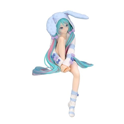 FuRyu Corporation-Hatsune Miku Noodle Stopper Figure -Rabbit Ear Hood Pajama Blue Color ver.- thumbnail 3