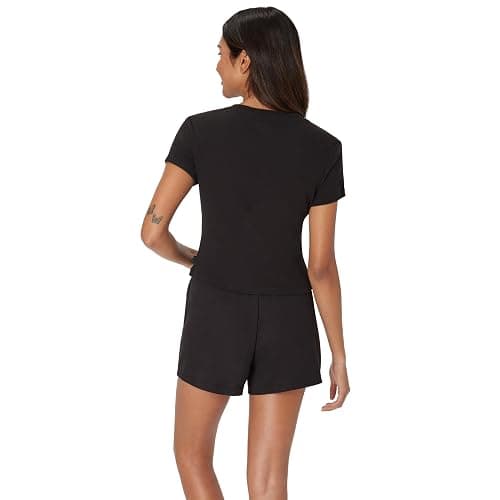Hanes womens Originals 2-piece Lounge Set, Supersoft Cropped Baby Doll Tee & Sleep Shorts Loungewear Set thumbnail 2