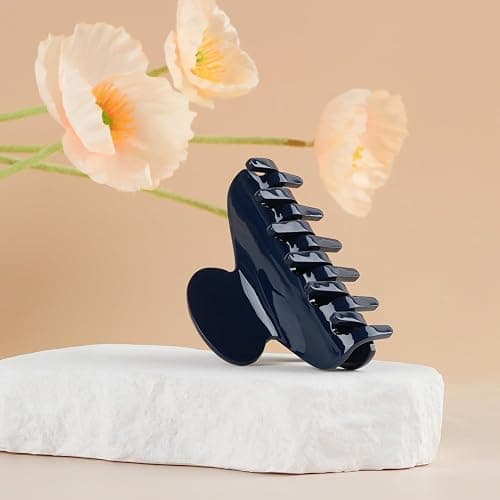 MAORULU Medium Cute Acetate Hair Claw Clips for Women Girls, 3 Inch Navy Claw Clips for Thin & Medium Thick Hair, Durable French Banana Clip with Gift Box (Navy Blue) thumbnail 7