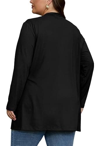 OLRIK Plus Size Lightweight Cardigan For Women 2025 With Pockets Long Sleeve Casual Jacket Open Front Cover Ups thumbnail 4