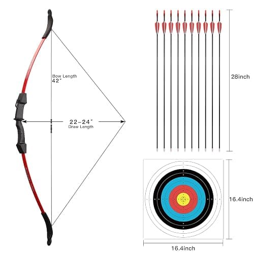 LWANO Bow and Arrow Set for Kids, Archery Beginner Gift with 10 Arrows, 5 Target Face, Ideal for Kids, Youths, Teens, Perfect for Left & Right Handers thumbnail 3