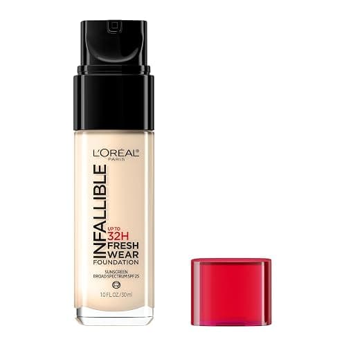 L'Oreal Paris Makeup Infallible Up to 32 Hour Fresh Wear Lightweight Foundation, 390 Rose Pearl, 1 Fl Oz, Packaging May Vary - Image 1