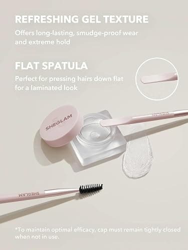 SHEGLAM Set Me Up Brow Hold Eyebrow Gel Long Lasting Waterproof Smudge Proof Shaping Eye Brow Wax - Crystal Clear thumbnail 2