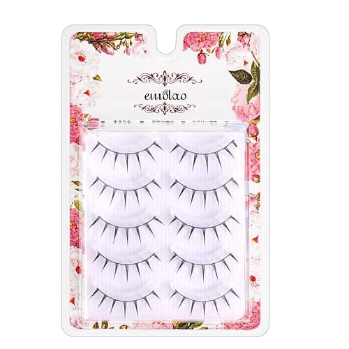 Emotao Japanese Style False Eyelashes Makeup Manga Lashes Cosplay Anime Eyelash Lashes Doll Eye Natural 5 Pairs Asian False Eyelashes Pack Look Like Individual (M9-01B) thumbnail 7