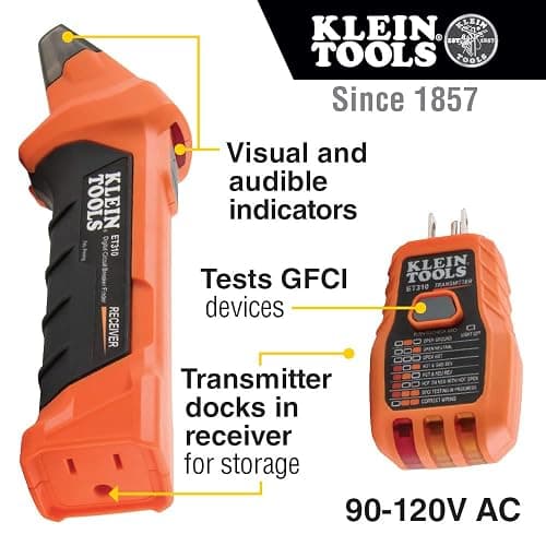 Klein Tools 80064 AC Circuit Breaker Kit with GFCI Digital Circuit Breaker Finder, Non-Contact Voltage Tester Pen and Zipper Bag, 3-Piece thumbnail 3