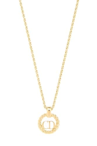 Christian Dior, Pre-loved Gold Round 'CD' Necklace Small, Gold thumbnail 2