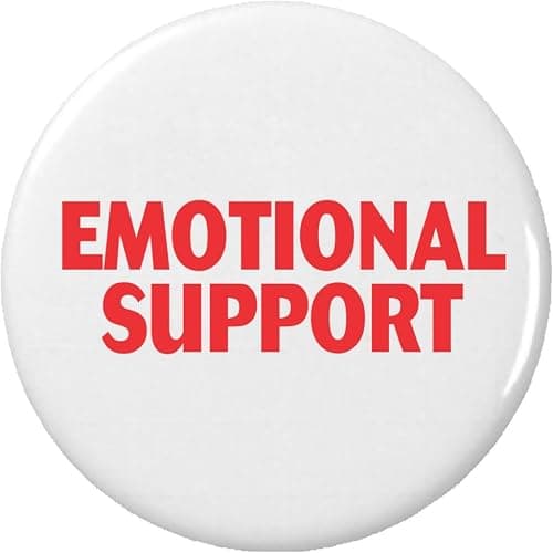 Emotional Support Pinback Button Pin Service Dog Animal Therapy Medical Alert - Image 1