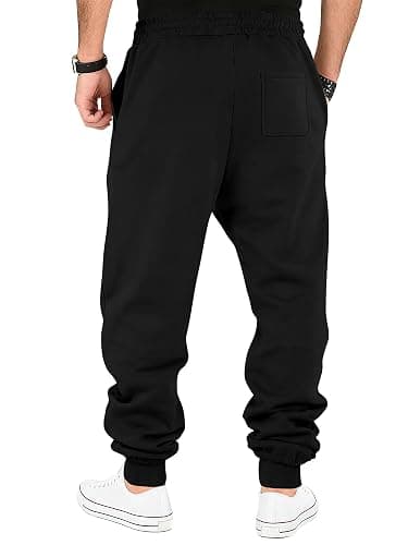 TAFLE Men's Fleece Sweatpants Warm Winter Pants Athletic Drawstring Jogger Pants with Pockets thumbnail 4