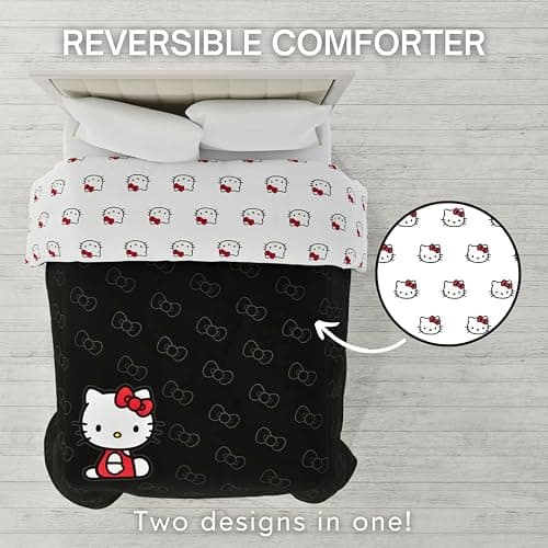 Franco Collectibles Hello Kitty Bedding Super Soft Cozy Microfiber Reversible Comforter, Queen, (Officially Licensed Product) thumbnail 3