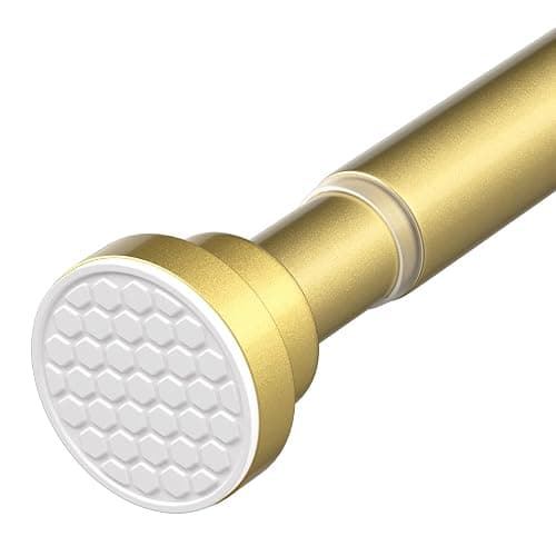 Tension Rod for Windows 28 to 48 Inch Spring Curtain Rods No Drilling 7/8" Diameter Gold Tension Rods Adjustable Curtain Rods Expandable Pressure Spring Tension Rods for Closet Doorway Kitchen Door - Image 1
