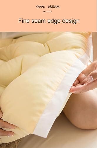 LQdpdd College Dorm Bed Bolster Pillow Long Reading Rectangular Headboard Pillow Backrest Support Cushion for Sitting in Bed Daybed Pillows Soft,White,Twin/90 * 50cm thumbnail 2