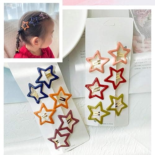 Pinksee 12 Pcs Metal Snap Hair Clips Star Hair Barrettes Hair Accessories for Women Girls (Star) thumbnail 2