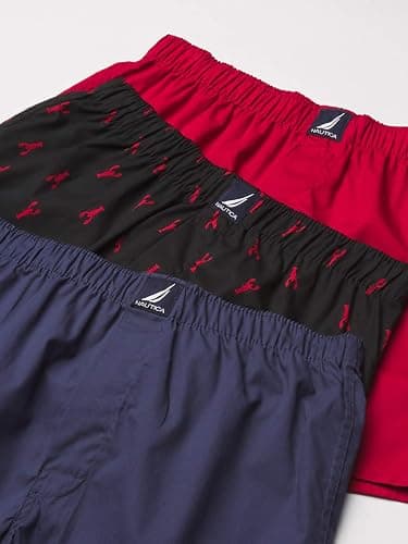 Nautica mens Cotton Woven 3 Pack Boxer thumbnail 3