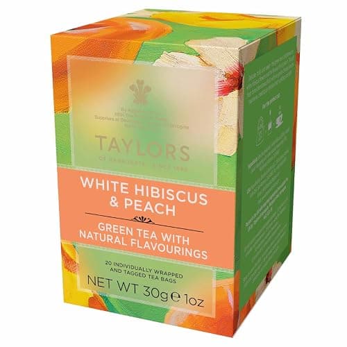 Taylors of Harrogate White Hibiscus & Peach Green Tea, 20 Teabags - Image 1