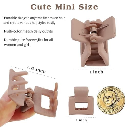 Kleine Haarklammern für Damen – Mini-Haarspangen für dünne, dicke, mittelgroße Haar-Accessoires, niedliche Kiefer-Haarspangen mit starkem Halt und Geschenk-Box, 22 Stück thumbnail 2