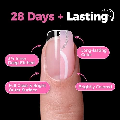 UNA GELLA Gel Nail Tips Square Short, 15 Sizes Short Square Press on Nails | Pre Etched 300pcs Soft Gel Fake Nails Full Cover for Nail Extension Home DIY Salon for Flat & Curved Nail Beds thumbnail 6