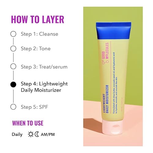 Good Molecules Lightweight Daily Moisturizer - Non-Greasy Face Moisturizer with Shea Butter and Hyaluronic Acid for Deep Hydration - Face Lotion, Skin Care for Face thumbnail 5