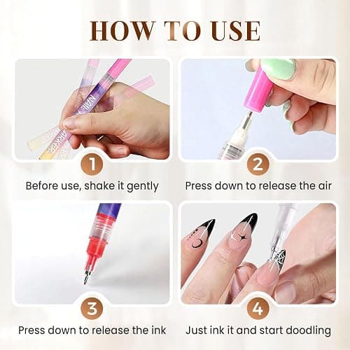 12 Colors Nail Art Pens Set, Nail Art Markers Polish Pen for 3D Nail Art, Drawing Painting Liner Brush for DIY Nail Art Beauty Adorn Manicure Tools (24 colors) thumbnail 2