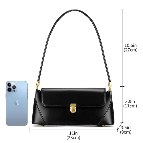 WEIMZC Shoulder Bag for Women Vintage Purse Fashion Classic Vegan Leather Clutch Tote Retro Handbag with Buckle Closure thumbnail 2