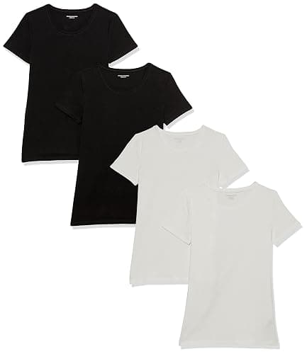 Amazon Essentials Women's Regular-Fit Short-Sleeve T-Shirt (Crewneck and V-Neck Options), Multipacks - Image 1