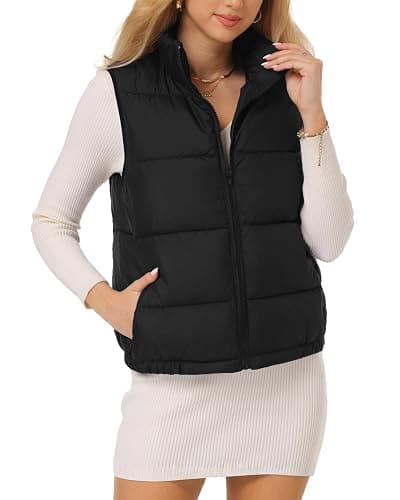 Sinrella Womens Puffer Vest Lightweight Water Repellent 4 Pocket Warm | Womens quilted zip sleeveless puffer vest 4 pockets water repellent fall winter outdoor hiking travel layering - Image 1