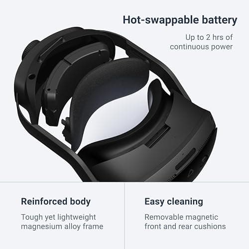 HTC Vive Focus Vision — Mixed Reality and PC VR Headset + Controllers — Consumer Edition | Standalone Plus Pc VR, 2448×2448 per Eye, 120 Degree FOV, 12GB RAM, Hot-Swap Battery, Eye and Hand Tracking thumbnail 5