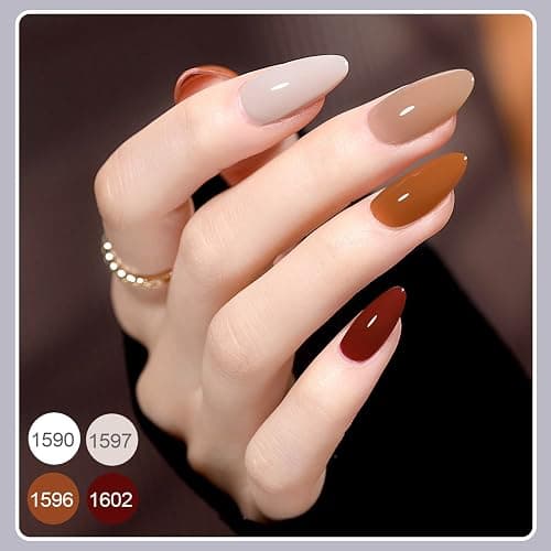 GAOY 42 Pcs Gel Nail Polish Kit, Pink White Red Jelly Nude Colors All Seasons Gel Nail Polish Set with Glossy & Matte Top Coat and Base Coat for DIY Manicure at Home thumbnail 5