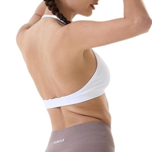 AUROLA Mercury Workout Sports Bras Women Athletic Removable Padded Backless Strapy Minimal Crop Top thumbnail 4