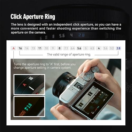 TTARTISAN AF 27mm F2.8 Fuji X Autofocus Lens, APS-C Ultra-Compact Pancake Lens Full Metal Body with Clicked Aperture Ring for Fujifilm X Mount Cameras (Black) thumbnail 5