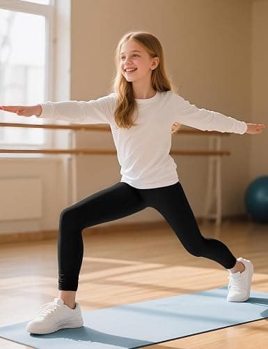 KEREDA Girls Athletic Leggings High Waist for Kids Teen Girls Yoga Dance Running Gym Pants with Pockets Ages 7-14 Years thumbnail 9
