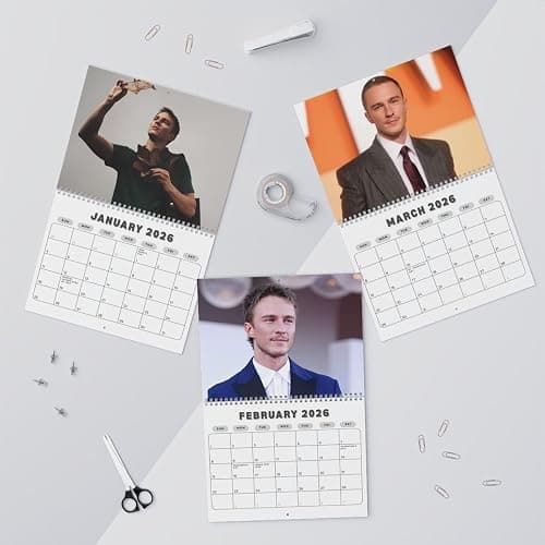 Drew Starkey 2026 Wall Calendar Ver 2, Handsome Star Fan Art Calendar for Bookish Girls & TV Fans, Aesthetic Romance Wall Decor, Celebrity Crush Merch, 2 Sizes, Glossy or Matte Finish (Glossy, 14x11.5 in) thumbnail 2