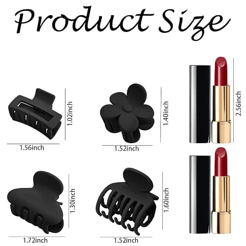 Small Claw Clips for Thin/Medium Thick Hair,12Pcs 1.5 Inch Mini Matte Tiny Jaw Clips for Women Girls 4 Style Nonslip thumbnail 5