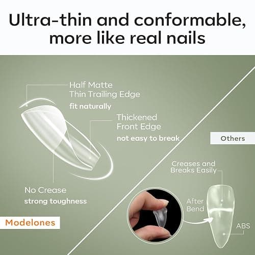 Modelones Short Square Fake Nail Tips - 510Pcs Gel Tips Pre-shaped Half Matte Full Cover Clear Acrylic Gel Kit False Press on Nails for Extension DIY Salon 15Sizes thumbnail 4