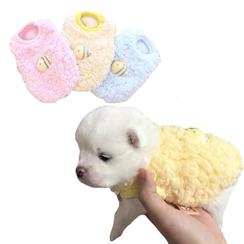 FLAdorepet 3 Packs Teacup Dog Cat XXS Clothes for Chihuahua Yorkie,Winter Warm Fleece Puppy Pet Clothes Sweater Shirt Vest for Mini Newborn Extra Small Dogs (3 Packs, XXS(Pet 1-2LBS)) - Image 1