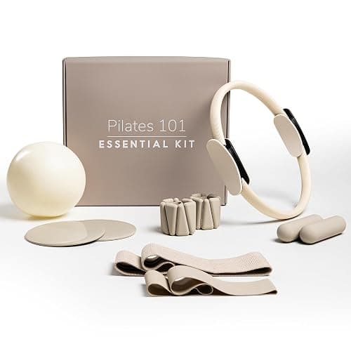 Pilates 101 Essential Pilates Kit & Equipment — Pilates Ring, Mini Ball, Resistance Bands, Hand Weights, Adjustable Ankle & Wrist Weights, Gliding Discs | 7-Piece Studio-Quality Set for Home & Studio - Image 1
