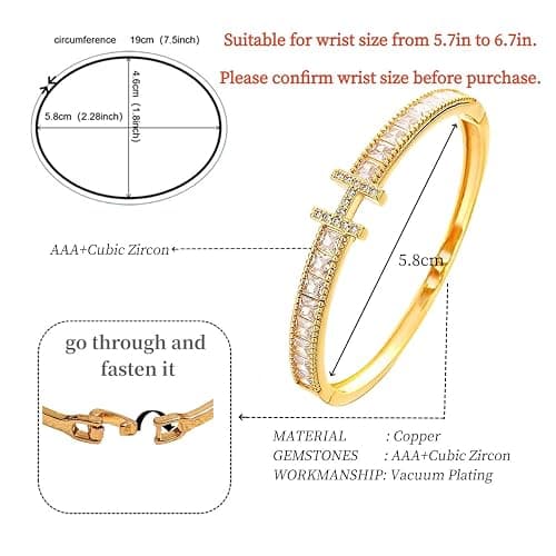 Dainty Bangle Bracelet for Women Personalized Cubic Zirconia Love Bracelets Tiny Waist Oval Bangles Bracelets Gifts for Love thumbnail 6