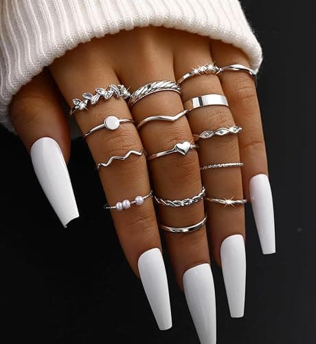 iF YOU 25 Pcs Gold Knuckle Ring Set for Women, Chunky Stackable Finger Midi Rings, Silver Simple Stacking Cute Rings Pack Trendy Stuff Jewelry Gift thumbnail 5